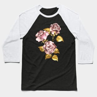 Pink gold roses Baseball T-Shirt